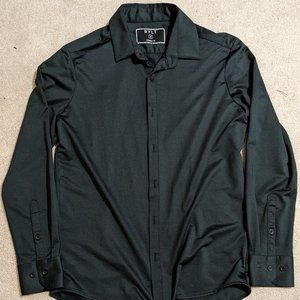 Executive Stretch Long Sleeve Button Up (Black/Navy) BYLT Basics (Medium)